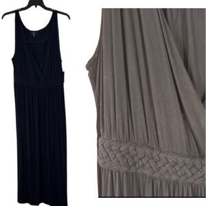 Ronni Nicole Dress Black Sleeveless Maxi Faux Wrap  Braided Waist in Sz XXL. NWT